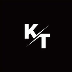 KT Logo Letter Monogram Slash with Modern logo designs template