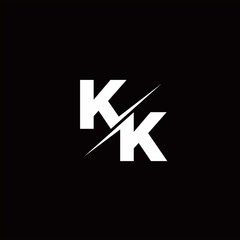 KK Logo Letter Monogram Slash with Modern logo designs template