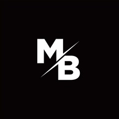 Obraz premium MB Logo Letter Monogram Slash with Modern logo designs template