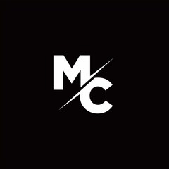 MC Logo Letter Monogram Slash with Modern logo designs template - obrazy, fototapety, plakaty