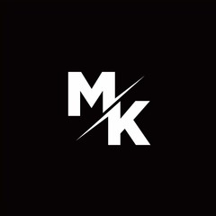 MK Logo Letter Monogram Slash with Modern logo designs template