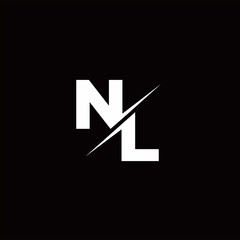 NL Logo Letter Monogram Slash with Modern logo designs template - obrazy, fototapety, plakaty
