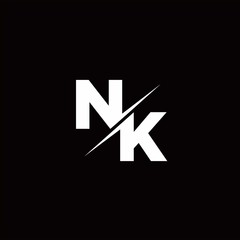 NK Logo Letter Monogram Slash with Modern logo designs template