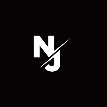 NJ Logo Letter Monogram Slash with Modern logo designs template