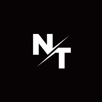 NT Logo Letter Monogram Slash with Modern logo designs template