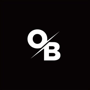 OB Logo Letter Monogram Slash with Modern logo designs template
