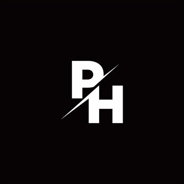 PH Logo Letter Monogram Slash with Modern logo designs template