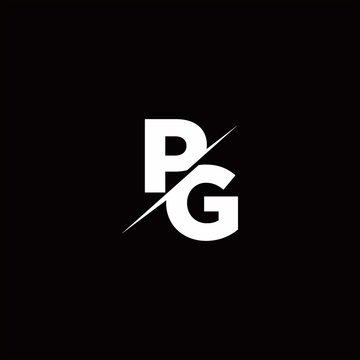 PG Logo Letter Monogram Slash with Modern logo designs template
