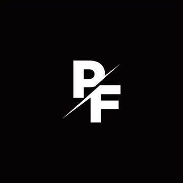 PF Logo Letter Monogram Slash with Modern logo designs template
