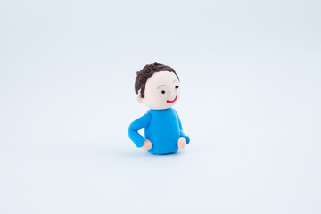 日本人男性　紙粘土で作った人形