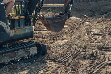 Fototapeta premium Excavator mechanical part for digging. Machines and mechanisms for construction.