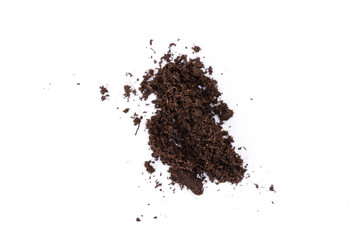 Patch of soil or mud isolated on white background
