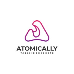 Letter A Line Art Design Concept Illustration Vector Template