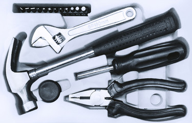 toolbox with its standard tools