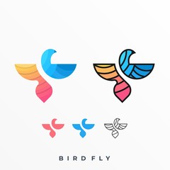 Modern Bird Colorful Illustration Vector Template
