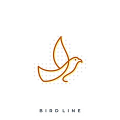 Bird Line Illustration Vector Template