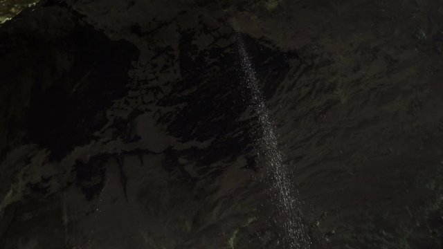 Water Falling from Ceiling of a Huge Deer Cave in Gunung Mulu National Park, Malaysia