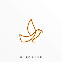 Bird Line Illustration Vector Template