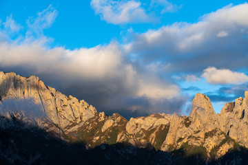 view of mountains and sky with clouds
