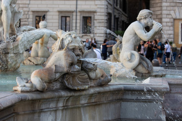 Moor fountain on the Navona square in Rome