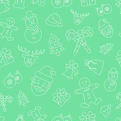 Christmas holiday background - Vector seamless pattern of winter decoration for graphic design