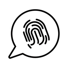 Phone security, fingerprint scan isolated line icon