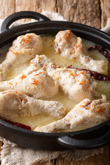 Chicken Rezala is a traditional East Indian dish especially prepared for special occasions close-up on a plate. Vertical
