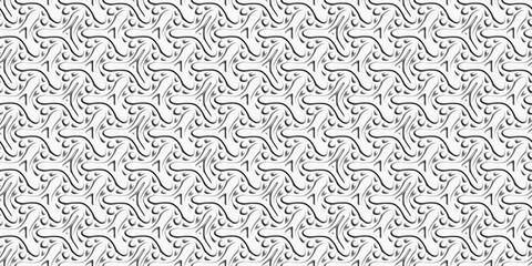 Abstract Geometric 3D white background. Seamless pattern. Rendering illustration.