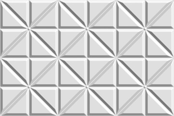 Obraz premium Geometric decorative 3D white background. Seamless pattern. Rendering illustration.