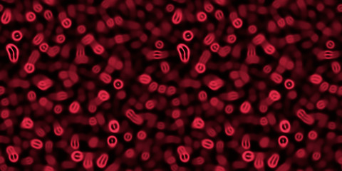 Blood cells background. Seamless colorful pattern. 3D Rendering illustration.