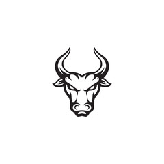 bull head vector illustration outline logo