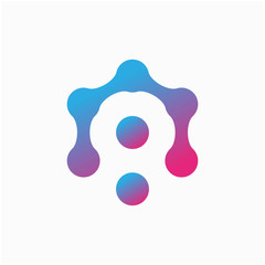 Molecule Initial Letter A or AN Logo Design Inspiration Vector Illustration. Technology logo in the form of atoms. network connection icon, share symbol design - vector