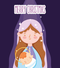 mary with baby jesus manger nativity, merry christmas