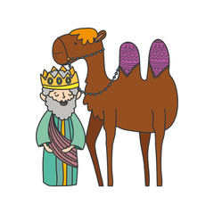 wise king and camel manger nativity, merry christmas