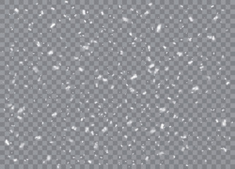 Snowflakes, snow background. Christmas snow for the new year. Vector illustration.