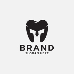 dental warrior logo template. toot,spartan, vector illustration