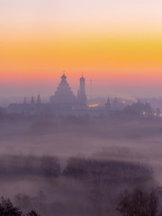 Fototapeta na wymiar New Jerusalem Monastery at sunrise, Istra, Moscow Region.