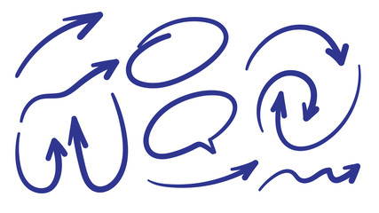 Sketch arrow set. Hand drawn arrows elements for business and education. -Vector 