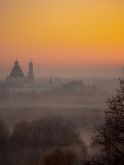 Fototapeta premium New Jerusalem Monastery at sunrise, Istra, Moscow Region.