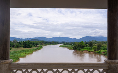 Landscape beautiful of the Mae kok River in Chiang Rai, Thailand