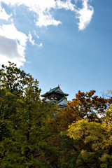 Donjon of Osaka-jo castle in autumn