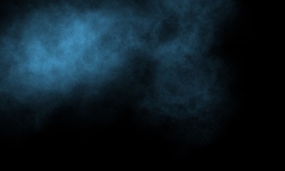 Fototapeta premium Dark street, wet asphalt, reflections of rays in the water. Abstract dark blue background, smoke, smog. Empty dark scene, neon light, spotlights. Concrete floor