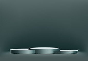 Sport podium for winner. Empty stage or pedestal.