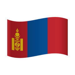 Flag of Mongolia, Waving flag of Mongolia vector illustration.