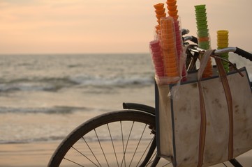 Nostalgic Ice Cream Cones in a Beach India