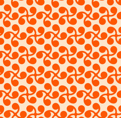 Japanese Orange Small Spiral Leaf Seamless Pattern