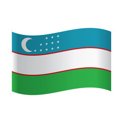flag of Uzbekistan, Raster illustration flag of Uzbekistan icon. Rectangle national flag of Uzbekistan. Uzbekistan flag button.