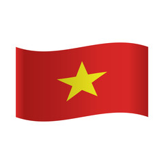 Vietnam flag on the white background. Vector illustration.