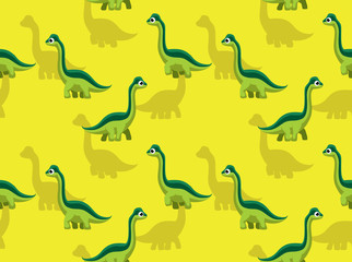 Dinosaur Brachiosaurus Side View Seamless Pattern Wallpaper-01
