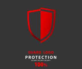 logo security company. vector emerald shield for protection, vector illustration